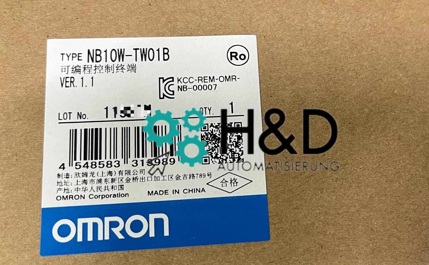 Omron NB10W-TW01B – 10,1" TFT-цветной сенсорный экран HMI, 800 × 480 px, IP65