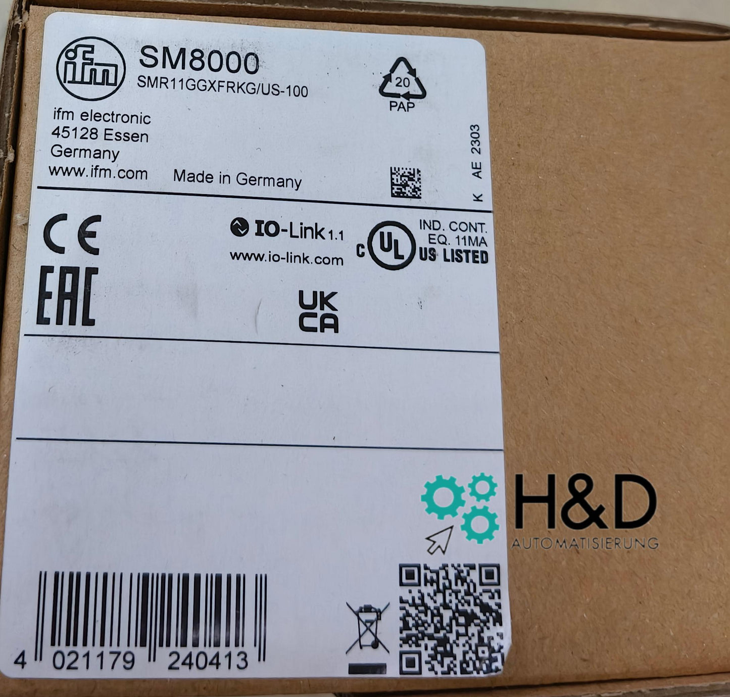 SM8000 IFM Магнитно-индукционный расходомер 【Новый и запечатанный】