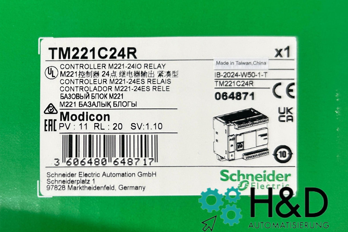 Schneider Electric TM221C24R sterownik SPS, Modicon M221, format kompaktowy, 24 I/O, Modbus