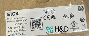 WTB9-3P2261  Sick   Capteur photoélectrique  1049047 【Neuf et scellé】
