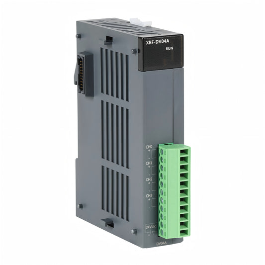 LS XBF-DV04A salida analógica de 4 canales | 0-10 V, 12 bits, 24 V CC, fotocoplador