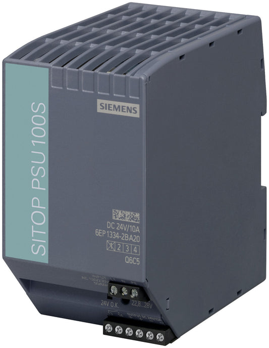 Siemens SITOP PSU100S – 6EP1334-2BA20, Alimentation électrique régulée, 24V DC, 10A, 240W, 120/230V AC