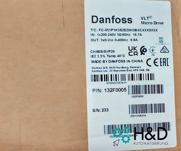 Danfoss 132F0005 (FC-051P1K5S2E20H3BXCXXXSXXX) Frequenzumrichter