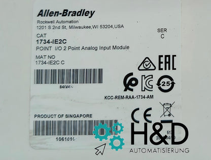 1734-IE2C Allen-Bradley Module d'entrée, POINT I/O, Analogique Neuf et Scellé