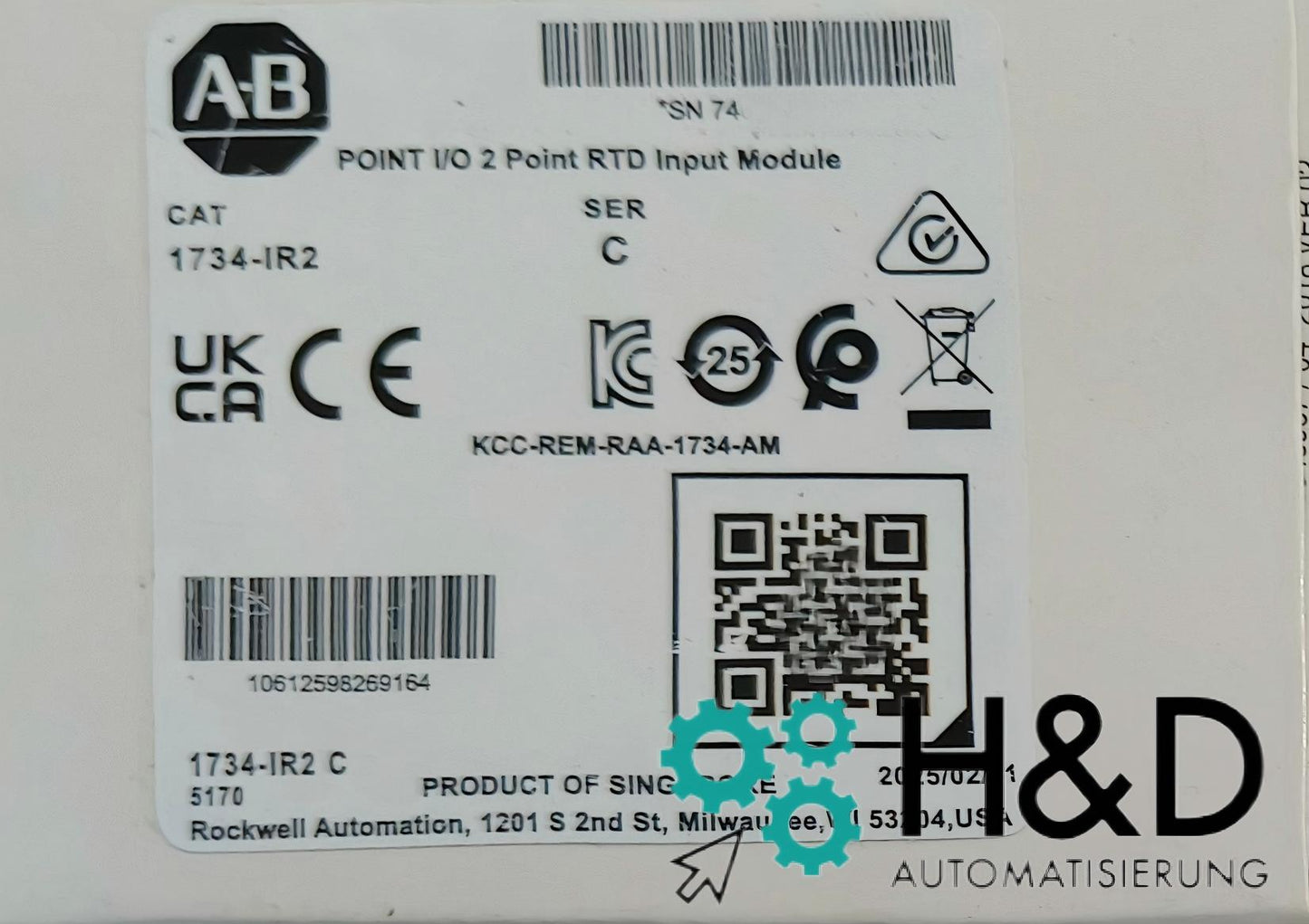 1734-IR2 Allen-Bradley POINT I/O Module d'entrée RTD 2 points Neuf et scellé