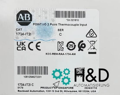 1734-IT2I  Allen-Bradley   POINT I/O  2 Punktowe Wejście Termoparowe