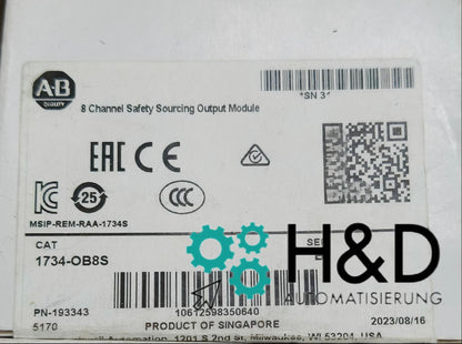1734-OB8S Allen-Bradley Module de sortie de sécurité d'approvisionnement Neuf et scellé