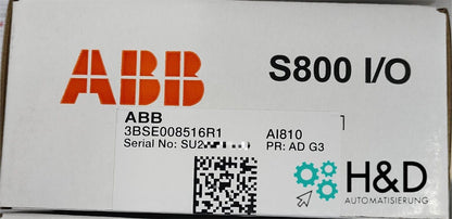 3BSE008516R1 ABB AI810 Entrada analógica 8 canales 【Nuevo y sellado】