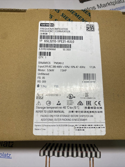 6SL3210-1PE21-4UL0 SIEMENS SINAMICS Power Module PM240-2 Nuevo y sellado