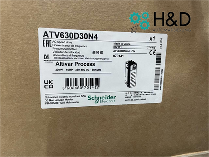 ATV630D30N4 Inversor Schneider Electric 30kW Nuevo y Sellado