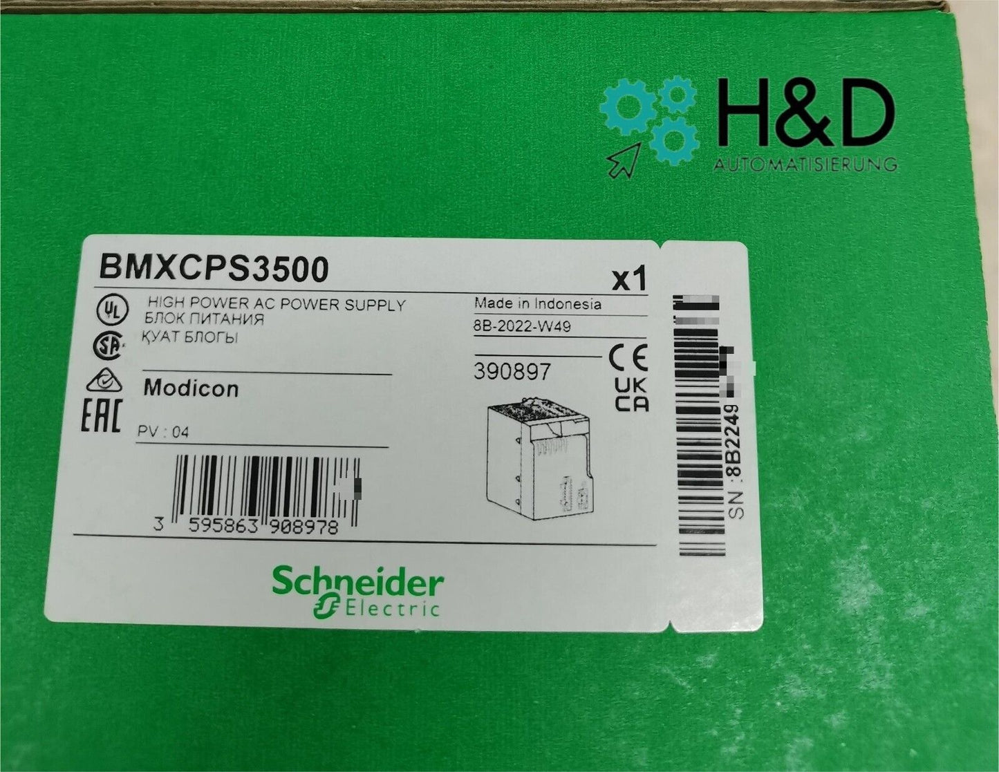 BMXCPS3500 Schneider Electric Módulo de fuente de alimentación Nuevo y Sellado