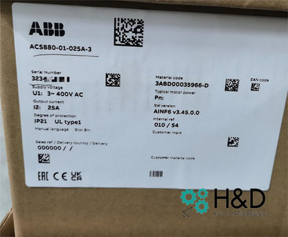 ACS880-01-025A-3 INVERSOR ABB PN: 11,0 kW, ENTRADA: 25 A 【Nuevo y sellado】