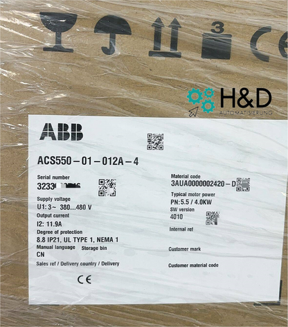 ACS550-01-012A-4 INVERSOR ABB 11.9A,380V,IP21 【Nuevo y sellado】