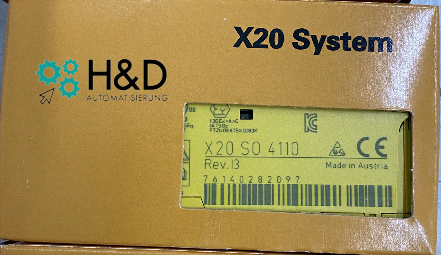 X20SO4110  B&R automation   X20 System   4 safe digital outputs   New and Sealed