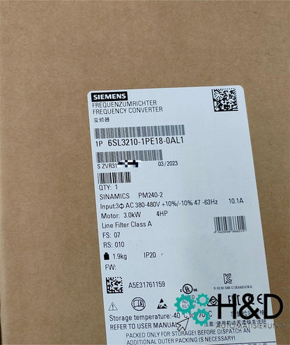 6SL3210-1PE18-0AL1 SIEMENS SINAMICS Power Module PM240-2 Nuevo y sellado