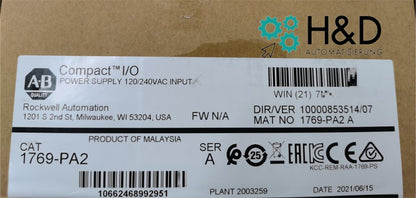 1769-PA2 Fuente de alimentación Allen-Bradley, CompactLogix 【Nueva y sellada】