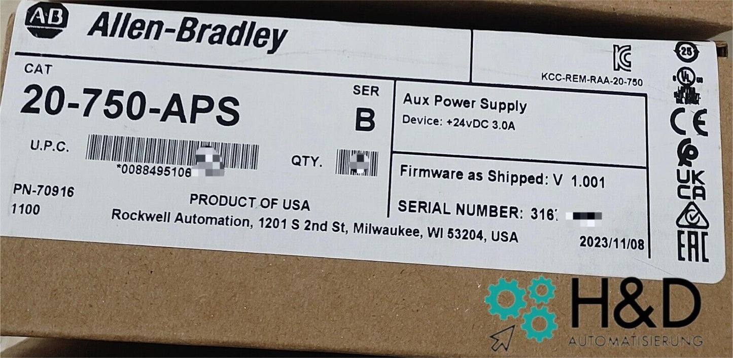 20-750-APS Allen-Bradley PowerFlex 750 【Nuevo y sellado】