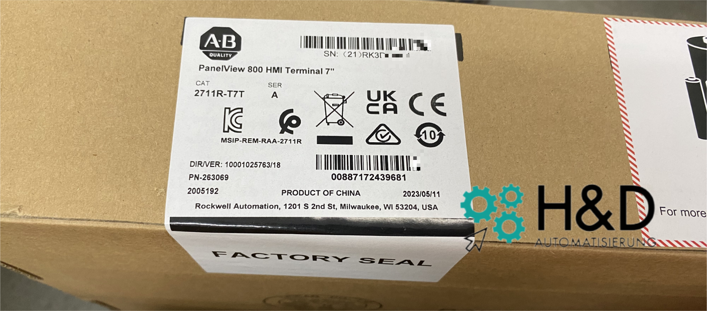 2711R-T7T  Allen-Bradley  PanelView 800 7-Inch HMI Terminal  【New and sealed】