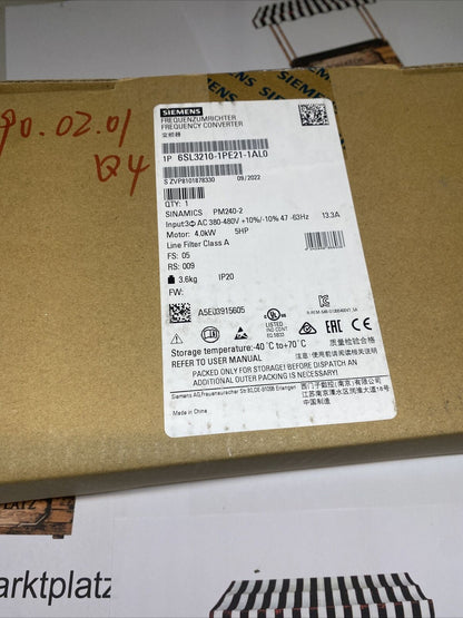 6SL3210-1PE21-1AL0 SIEMENS SINAMICS Power Module PM240-2 Nuevo y sellado