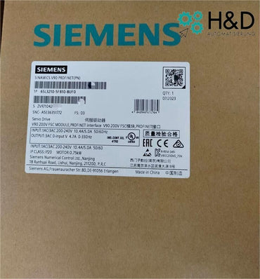 6SL3210-5FB10-8UF0 Inversor Siemens SINAMICS V90 0,75KW Nuevo y Sellado