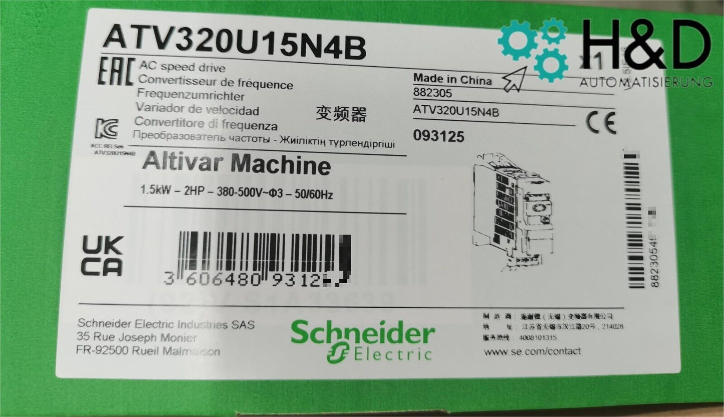 ATV320U15N4B  Schneider Electric  Inverter  ATV320 1.5kW   New and Sealed