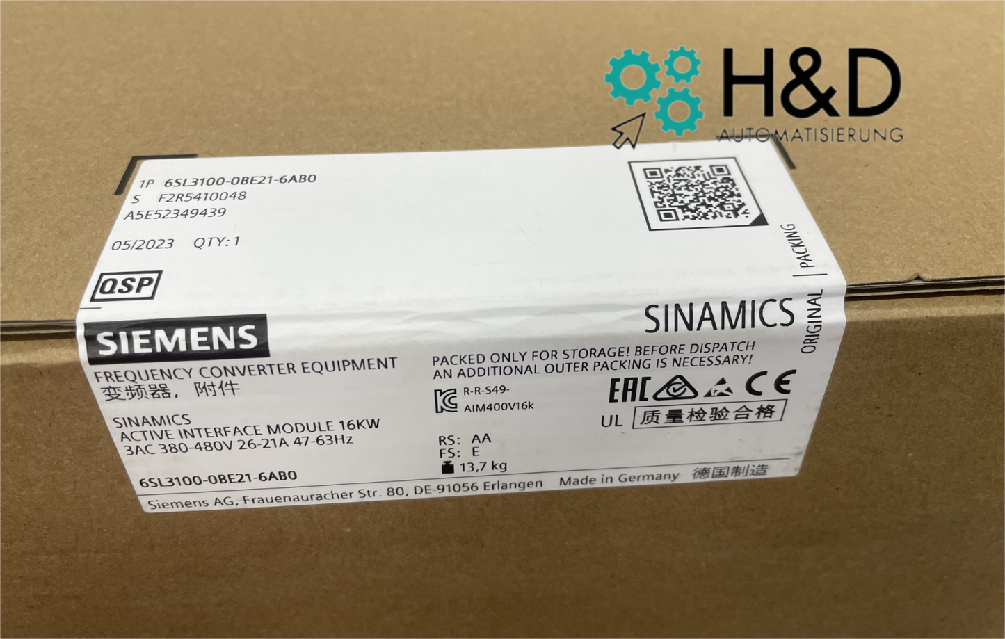 6SL3100-0BE21-6AB0 Siemens SINAMICS S120 16KW Nuevo y Sellado