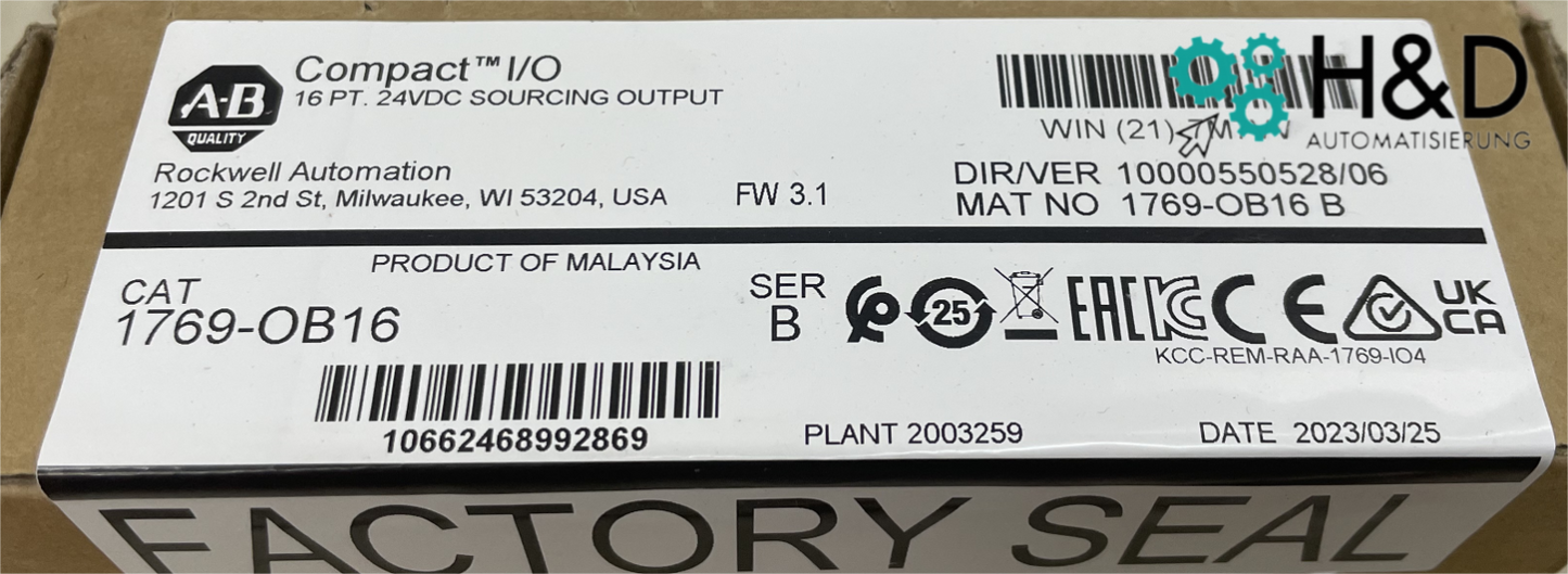 1769-OB16 Allen-Bradley CompactLogix nuevo y sellado