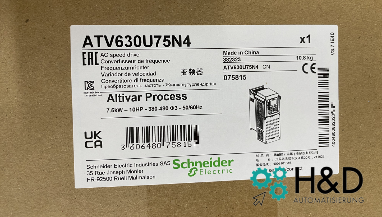 ATV630U75N4 Inversor Schneider Electric 7,5kW Nuevo y Sellado