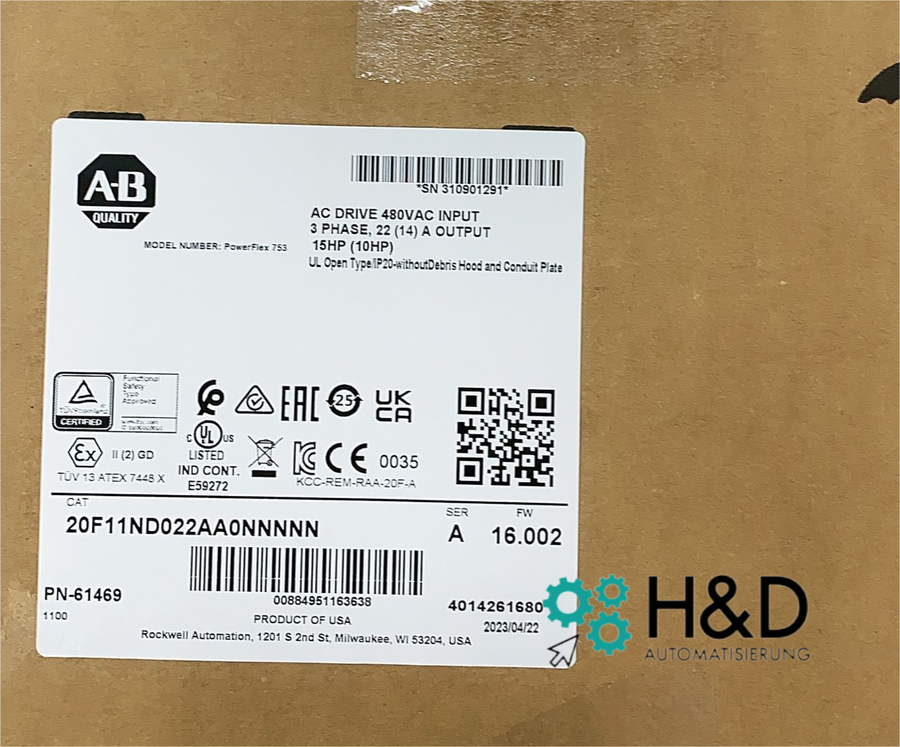 20F11ND022AA0NNNNN Allen-Bradley   753 AC Drive 【New and Sealed】