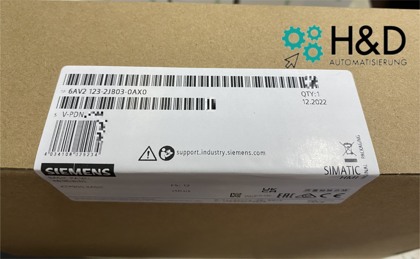 6AV2123-2JB03-0AX0 SIEMENS SIMATIC HMI, KTP900 Panel básico Nuevo y Sellado