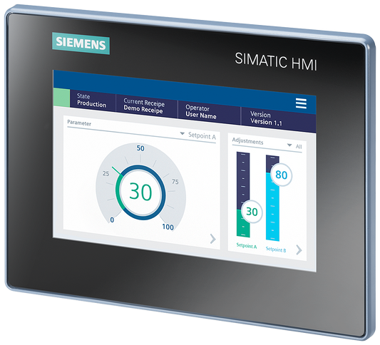 Siemens SIMATIC HMI MTP700 Unified Basic Panel (6AV2123-3GB32-0AW0) – Panel compacto de 7" con pantalla táctil y PROFINET