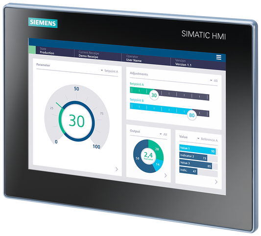 Siemens SIMATIC HMI MTP1000 Unified Basic Panel (6AV2123-3KB32-0AW0) – Panel táctil compacto de 10" con PROFINET