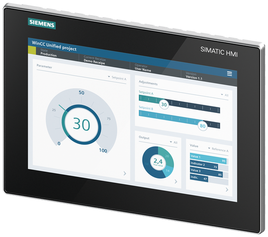 Siemens SIMATIC HMI KTP700 Comfort (6AV2128-3MB06-0AX1) – 7" Touchscreen-Panel mit PROFINET und WinCC Unified