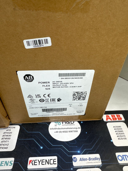 25B-D013N114 Allen-Bradley PowerFlex 525 Variateur AC 5,5 kW (7,5 ch) Neuf et Scellé