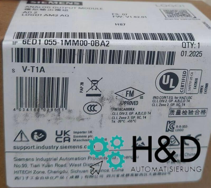 6ED1055-1MM00-0BA2   SIEMENS   LOGO! AM2 AQ expansion module  New and Sealed