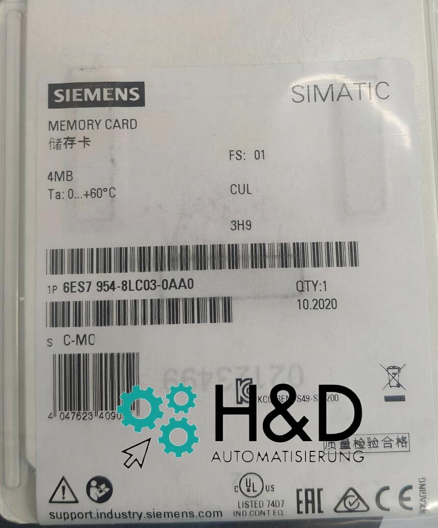 Siemens SIMATIC S7 Carte mémoire 4 MB Flash (6ES7954-8LC03-0AA0)