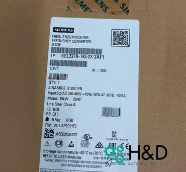 Sinamics G120C 6SL3210-1KE23-2AF1 – Frequenzumrichter (15 kW, 3AC 380–480 V, PROFINET, STO, IP20)