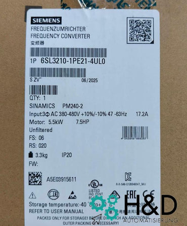 SINAMICS G120C 6SL3210-1PE21-4UL0 – Inverter di frequenza (11 kW, 150% sovraccarico, PROFINET, Safe Torque Off)