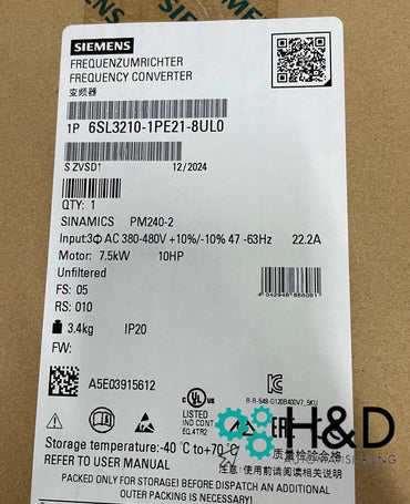 Siemens SINAMICS Power-Moduł PM240-2 bez filtra z wbudowanym hamulcowym chopperem (6SL3210-1PE21-8UL0)