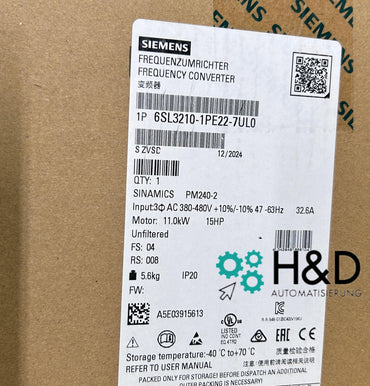 Siemens SINAMICS Power-Modul PM240-2 ohne Filter mit integriertem Brems-Chopper (6SL3210-1PE22-7UL0)