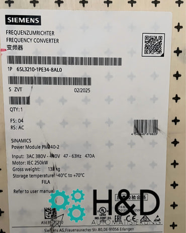 Siemens SINAMICS G120/S120 PM240-2 FSG C2 6SL3210-1PE34-8AL0 | Module d'alimentation 3AC 380-480V