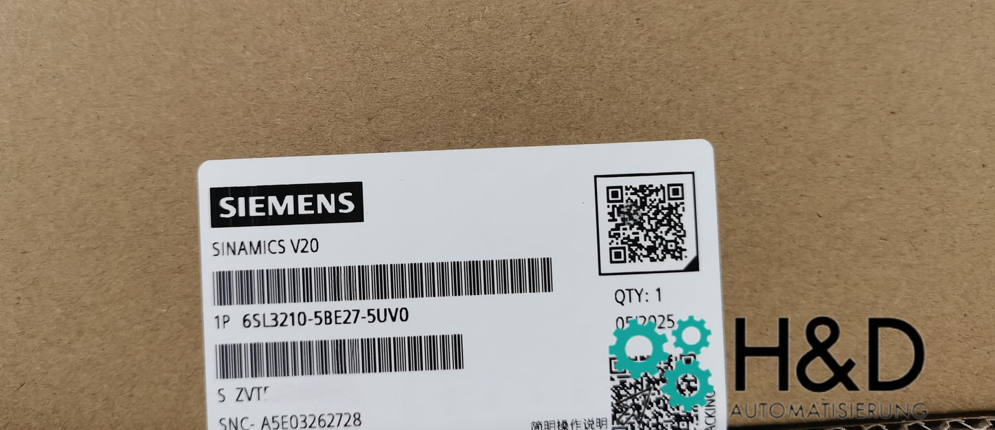 6SL3210-5BE27-5UV0   Siemens  SINAMICS V20 380-480 V  New and Sealed