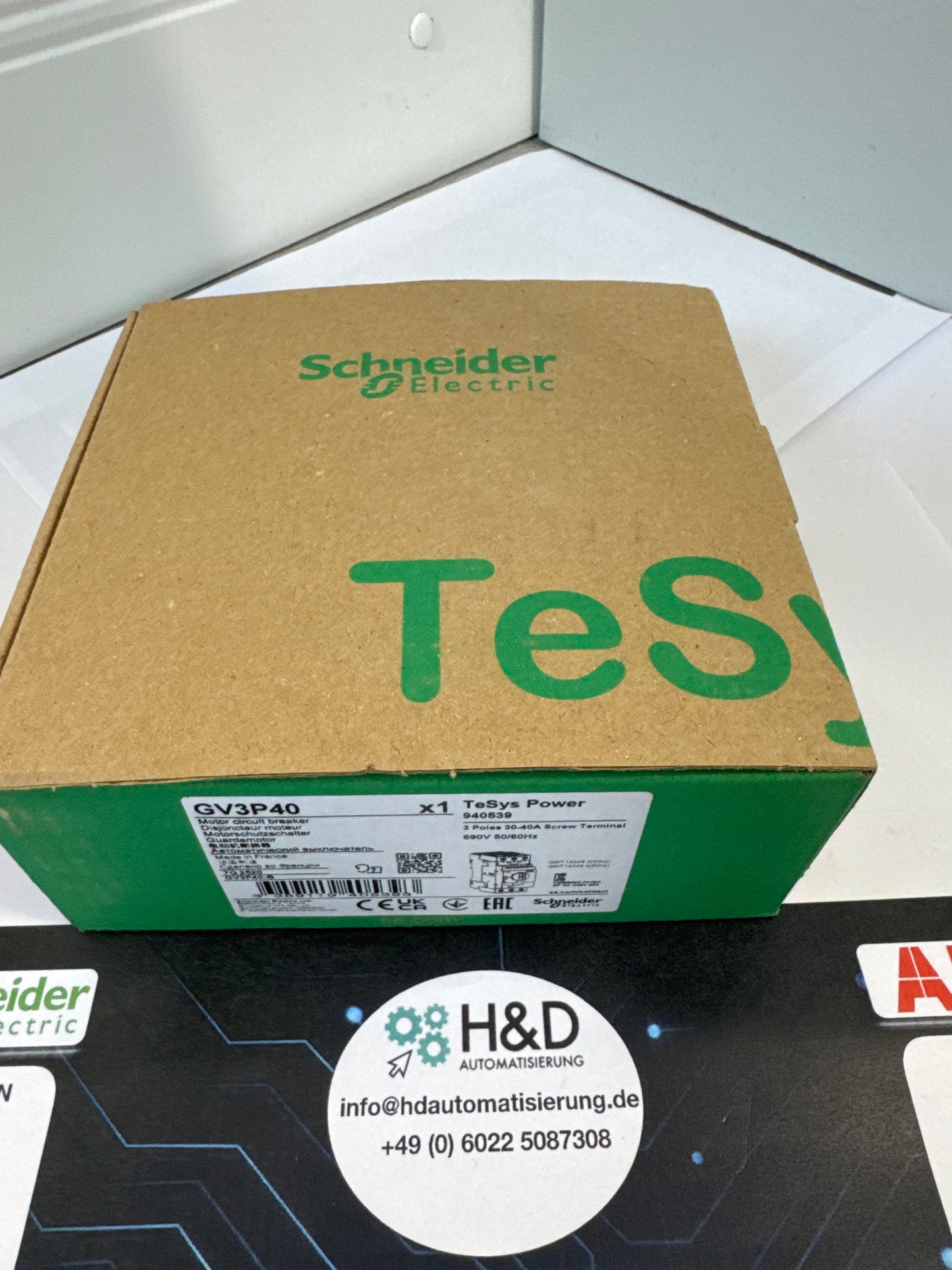 GV3P40 Schneider Electric Disjoncteur moteur, 3p, 30-40A, déclencheur magnétique