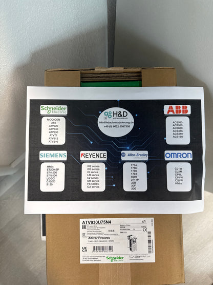 ATV930U75N4    Variateur de fréquence Schneider Electric, ATV930, 7,5kW, 400/480V, avec module de freinage, IP21