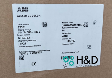 ABB ACS550-01-06A9-4 falownik 3 kW 400V IP21 nowy i zaplombowany