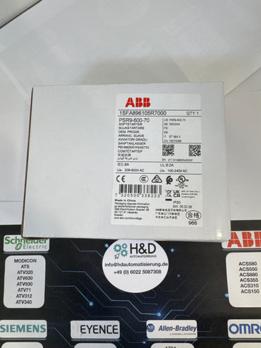 ABB PSR9-600-70 Démarreur progressif 9A 208-600V AC 4kW Neuf & scellé