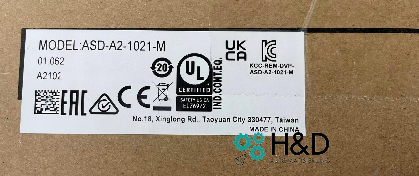 Delta ASD-A2-0121-M A2 Servo Drive 0.1kW 220V | RS-485, CANopen, Analógico