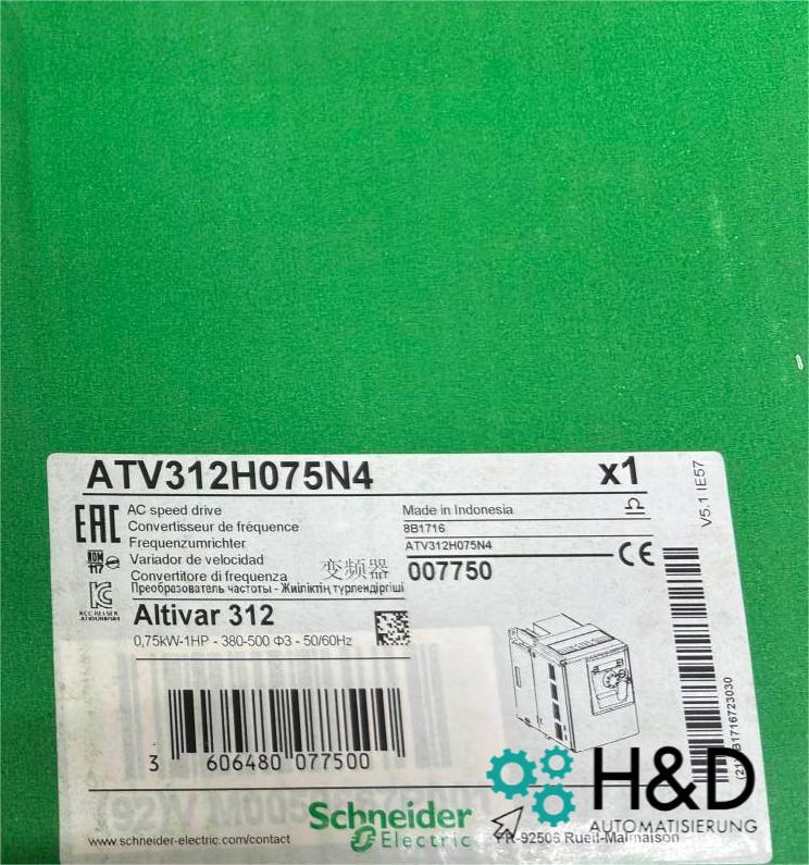 ATV312H075N4 Inversor Schneider Electric Altivar 312, 0,75kW Nuevo y Sellado