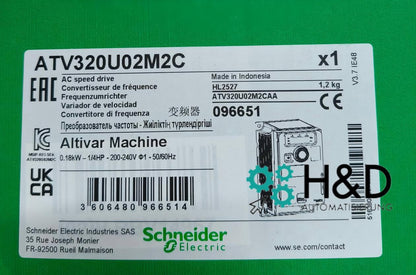 Convertidor de frecuencia ATV320, 0,18kW, 200-240V, monofásico, compacto