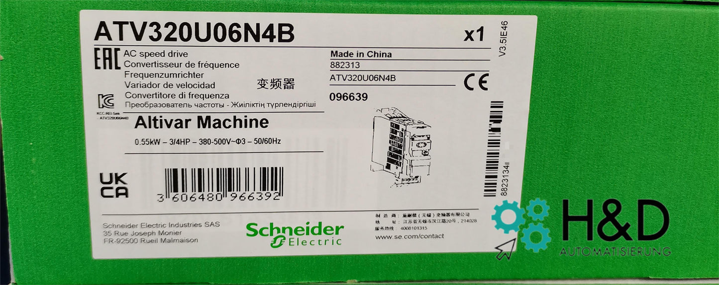 ATV320U06N4B  Schneider Electric Inverter ATV320  0.55kW  New and Sealed